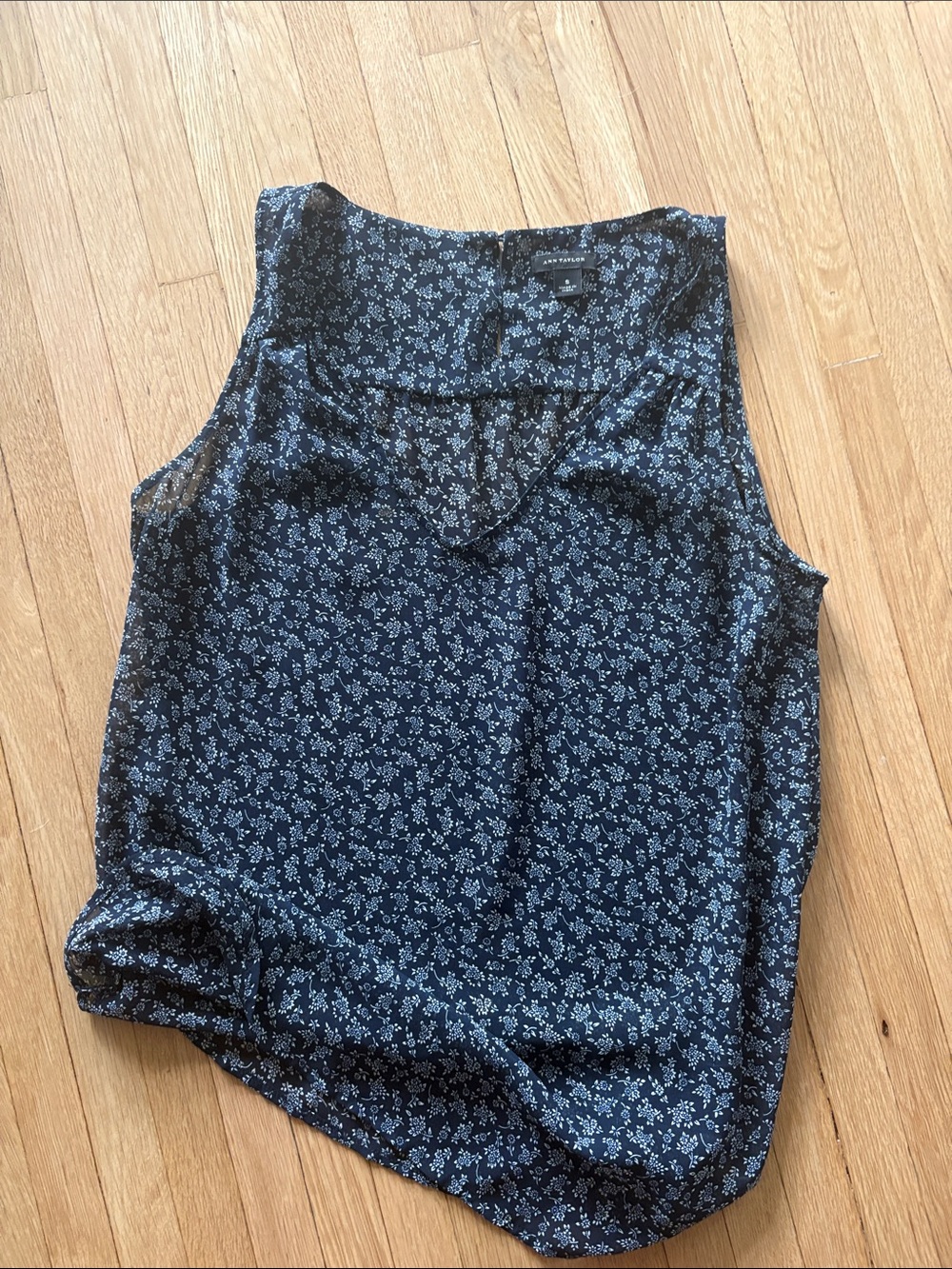 Ann Taylor Navy Floral blouse